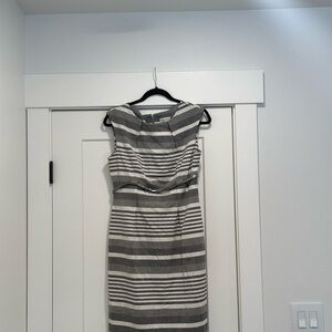 Elegant Gray Striped Dress